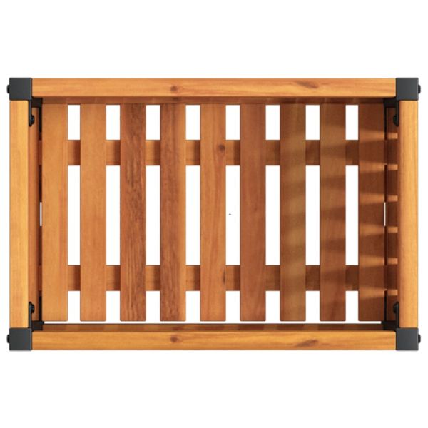 Градинска кашпа 45x30x27,5 см масивна акация и стомана