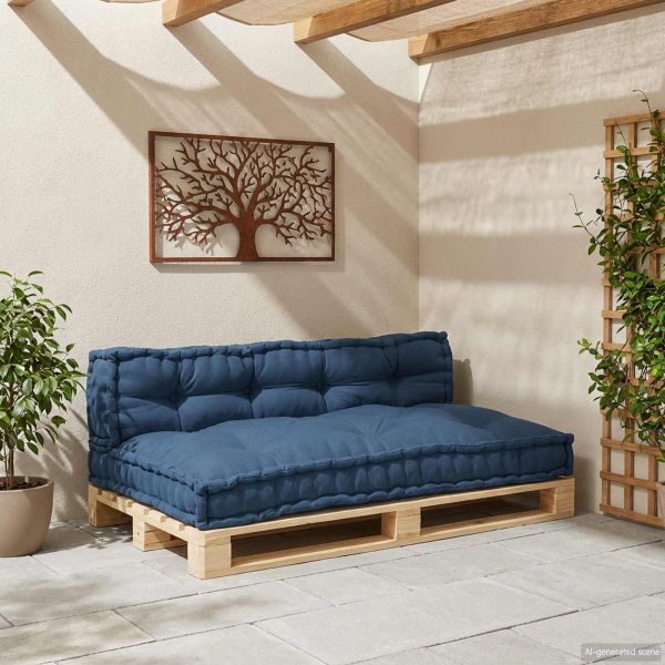 Кушон за палетен диван 2 pcs Индийски 120 x 80 x 38 см Текстил