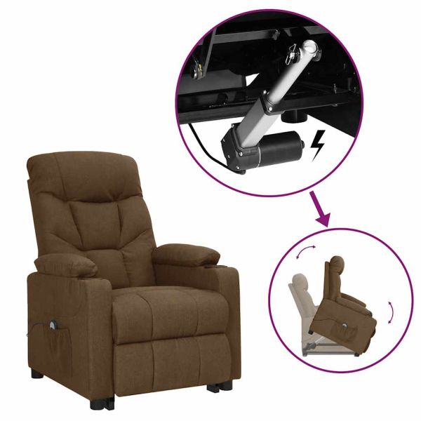 Изправящ стол, кафяв, текстил