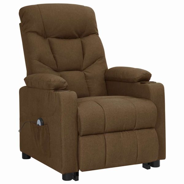 Изправящ стол, кафяв, текстил