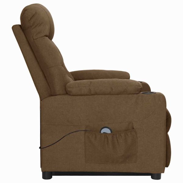 Изправящ стол, кафяв, текстил