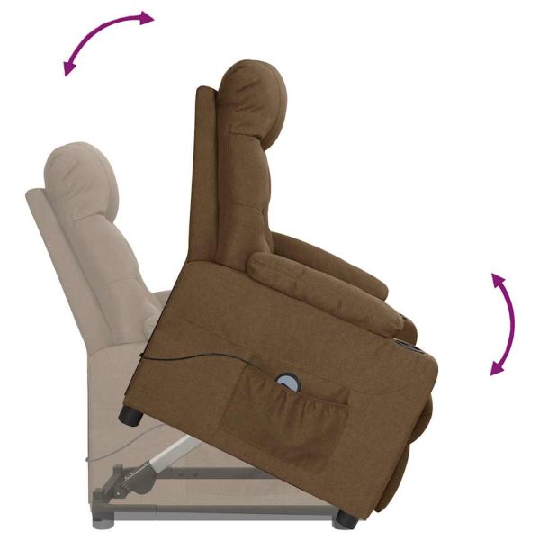 Изправящ стол, кафяв, текстил