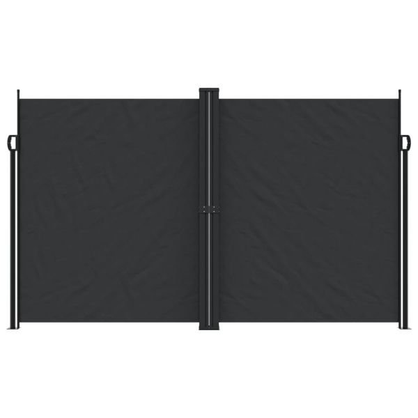Прибираща се странична тента, черна, 200х600 см