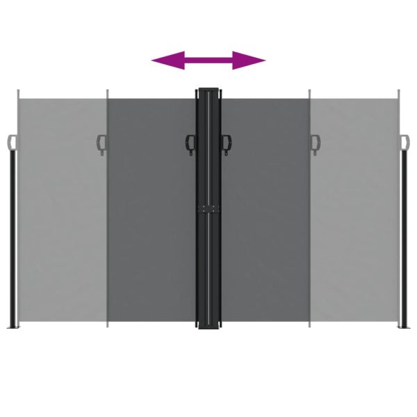 Прибираща се странична тента, черна, 200х600 см