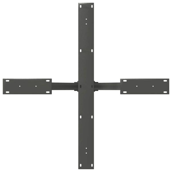 Крак за трапезна маса с форма на паяк, антрацит, 85x85x(72-73) см, стомана