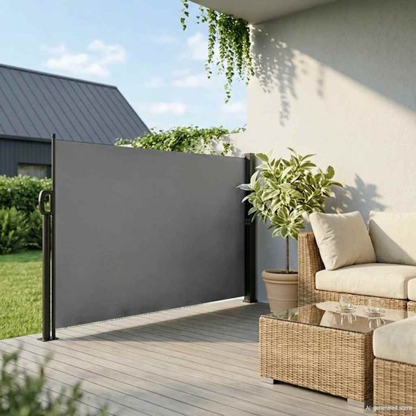 Прибираща се странична тента, антрацит, 160x500 см