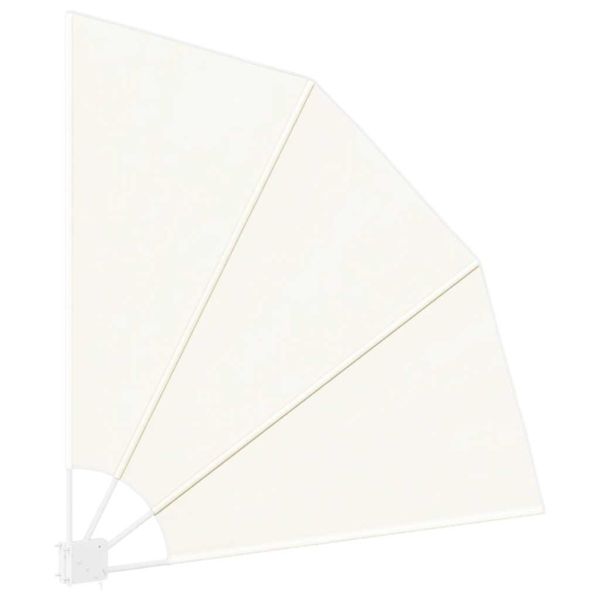 Сгъваема странична тента за балкон, кремава, 140x140 см