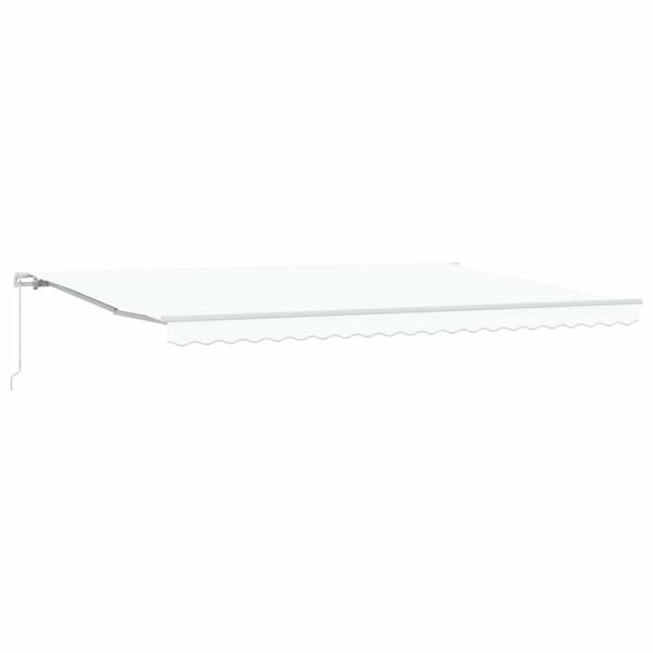 Сгъваем навес Бяло 500 × 350 cm Полиестер и алуминий