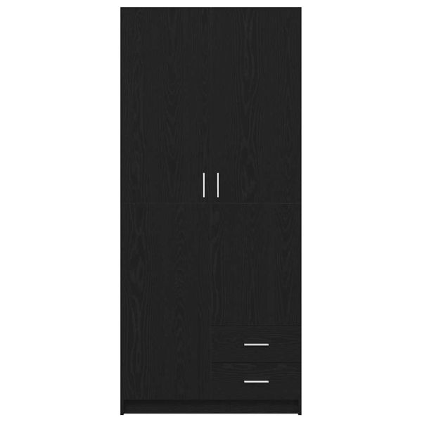 Гардероб с чекмедже Черния дъб 80 x 52 x 180 см Инженерно дърво