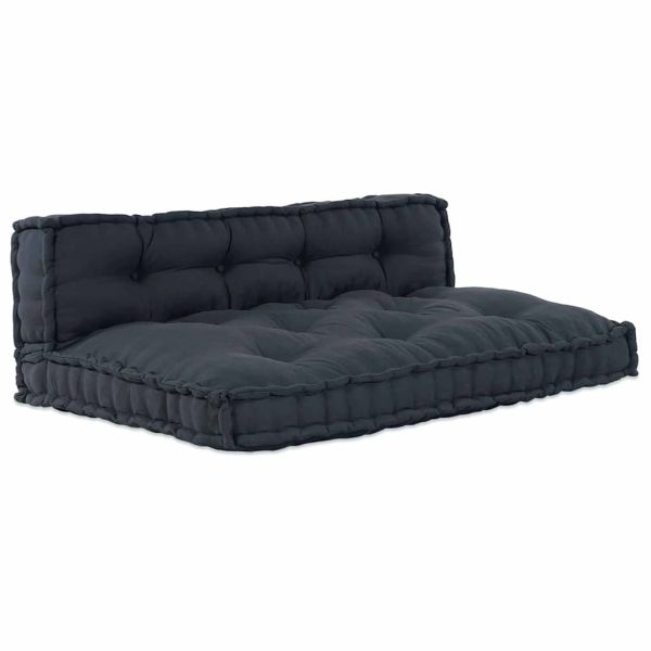 Кушон за палетен диван 2 pcs Антрацит 120 x 80 x 38 см Текстил