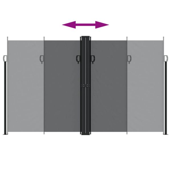 Прибираща се странична тента, черна, 200x1000 см