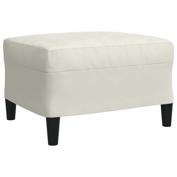 Комплект дивани от 3 части с възглавници, кремав, кадифе