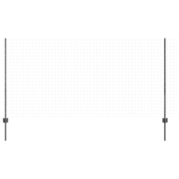 Стълб за ограда. 5 pcs Сив 120 cm Стомана