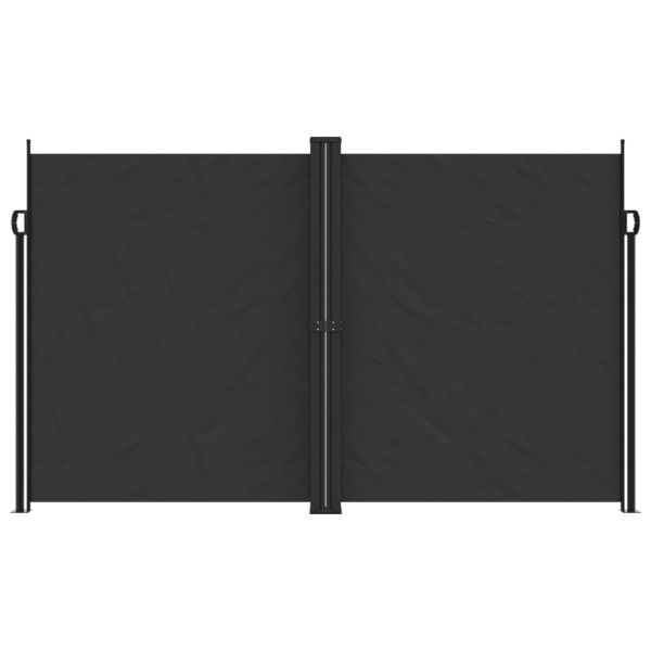 Прибираща се странична тента, черна, 200x1200 см
