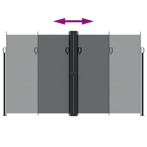 Прибираща се странична тента, черна, 200x1200 см