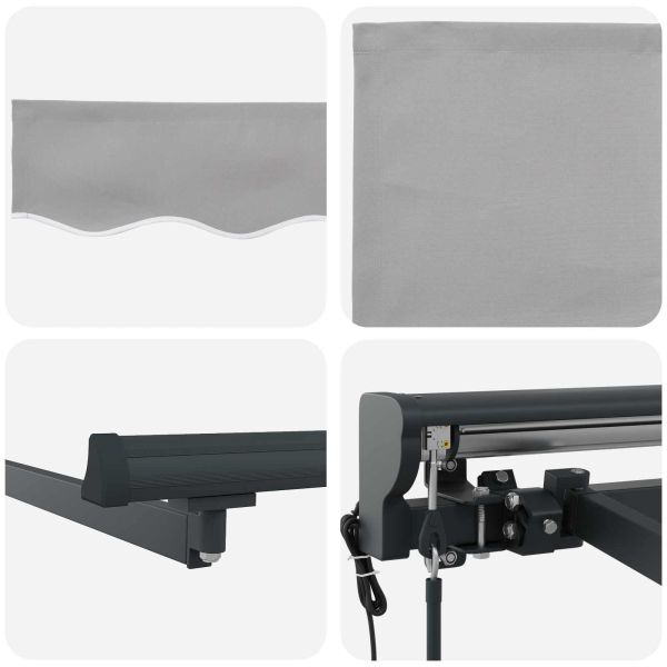 Рамка за сенник Светлосиво 500 × 300 cm Полиестер с PU покритие