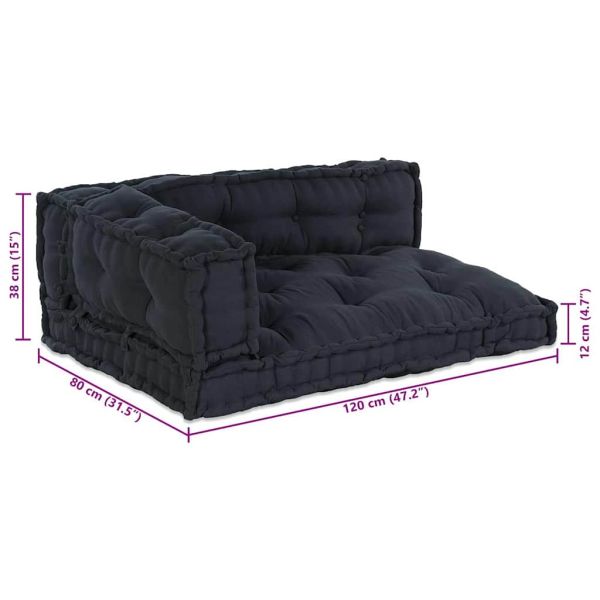 Кушон за палетен диван 3 pcs Антрацит 120 x 80 x 38 см Текстил