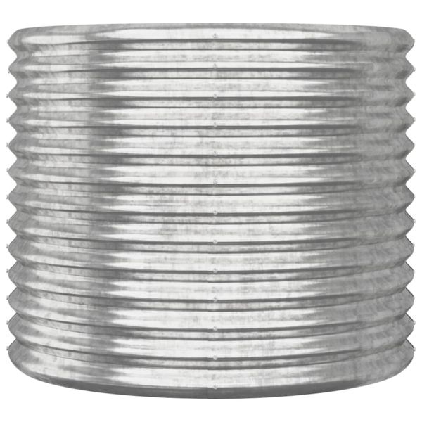 Градински плантер поцинкована стомана 80x80x68см сребрист