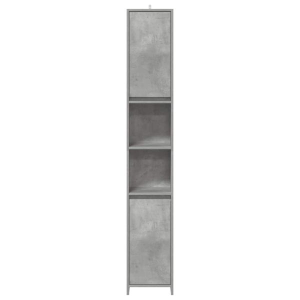 Комплект мебели за баня от 4 части бетонно сив инженерно дърво