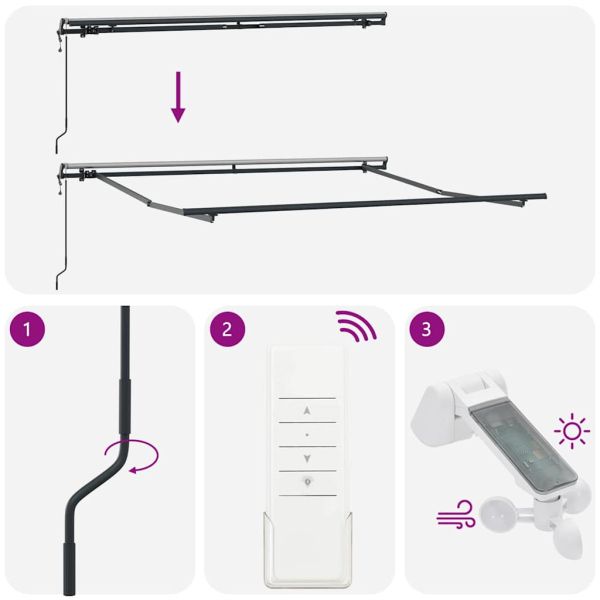 Сгъваем навес Зелен и бял 350 x 250 cm Тъкан и алуминий