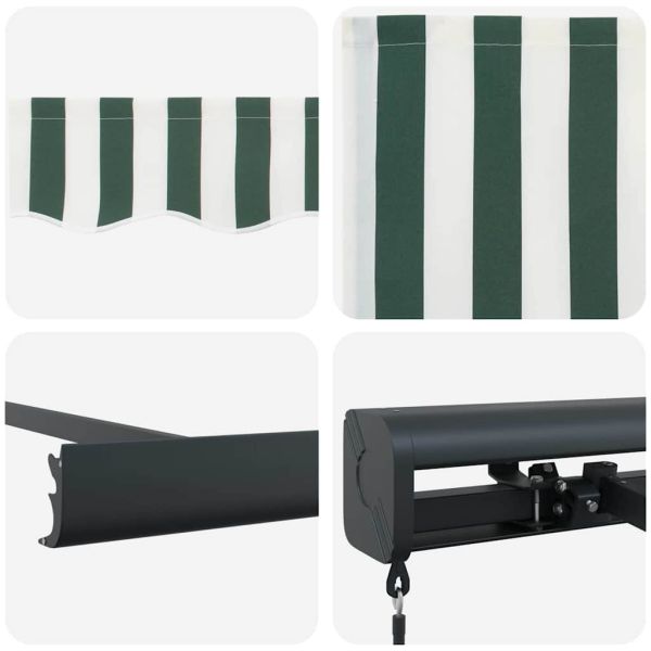 Сгъваем навес Зелен и бял 350 x 250 cm Текстил и Метал
