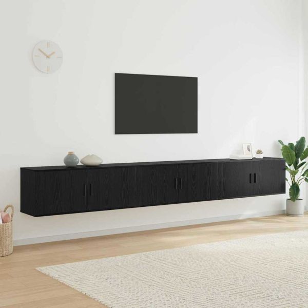 Комплект стенен ТВ шкаф 3 pcs Черния дъб 100 x 34,5 x 40 см