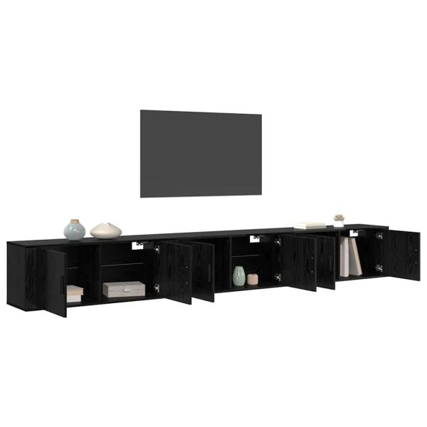 Комплект стенен ТВ шкаф 3 pcs Черния дъб 100 x 34,5 x 40 см