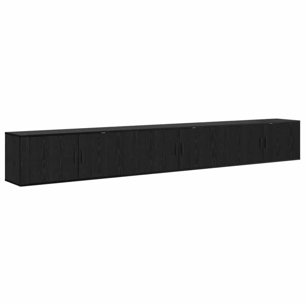 Комплект стенен ТВ шкаф 3 pcs Черния дъб 100 x 34,5 x 40 см