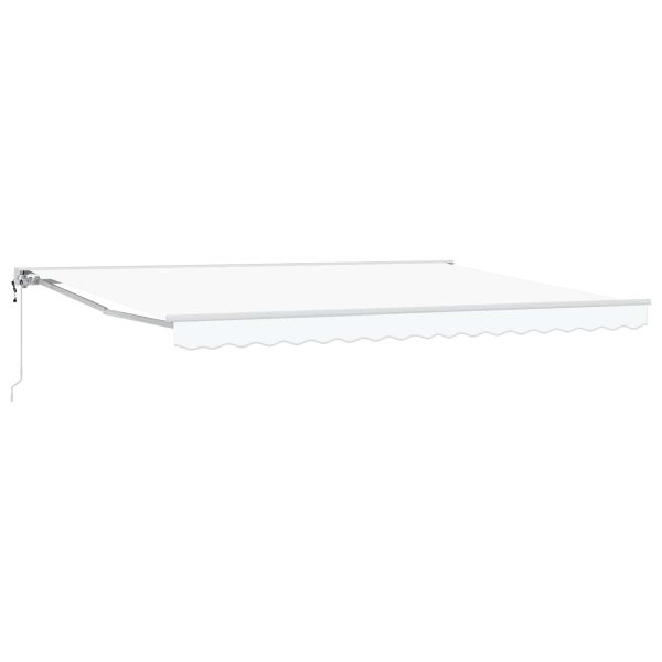 Електрически разтегателен навес Бяло 5 × 3,5 m