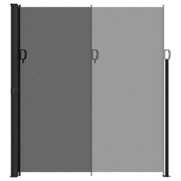 Прибираща се странична тента, черна, 220x300 см