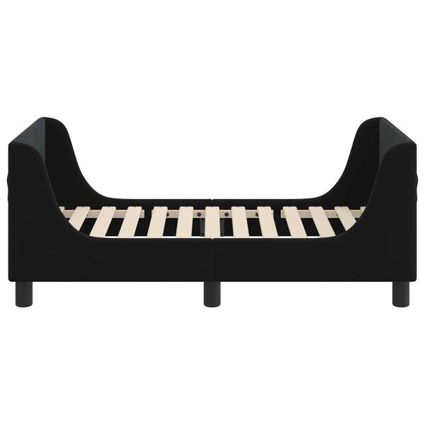 Легло за малко с главна дъска Черно 70 x 140 cm Кадифе