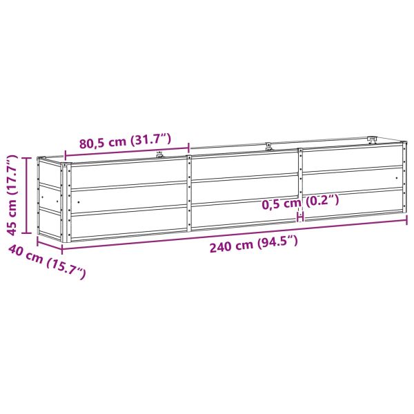 Кашпа Антрацит 240 x 40 x 45 cm Стомана