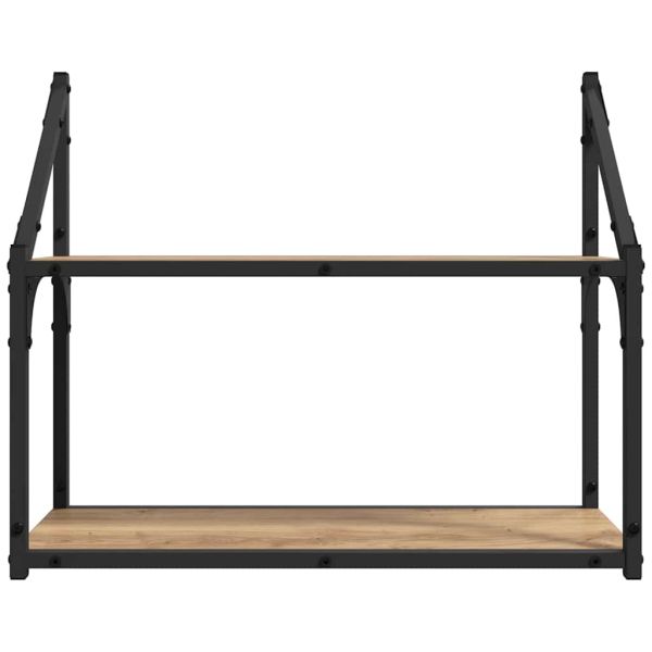 Стенен рафт с рафт дъб артизан 60 x 21 x 51 cm Инженерно дърво