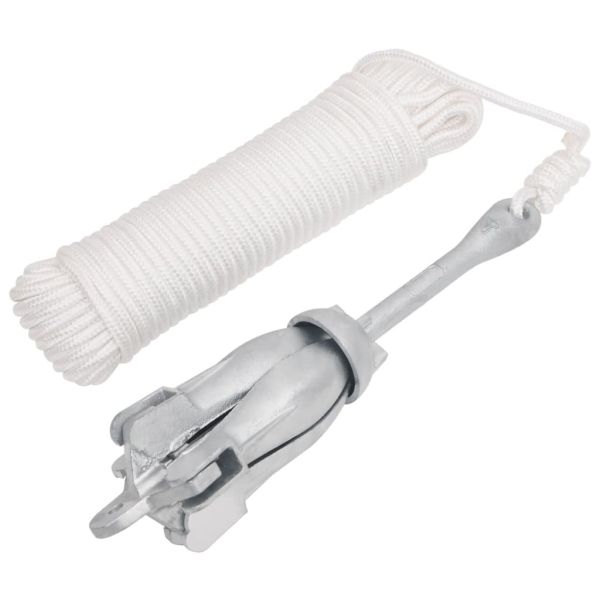 Сгъваема котва с въже сребриста 4 kg Горещо поцинкован чугун