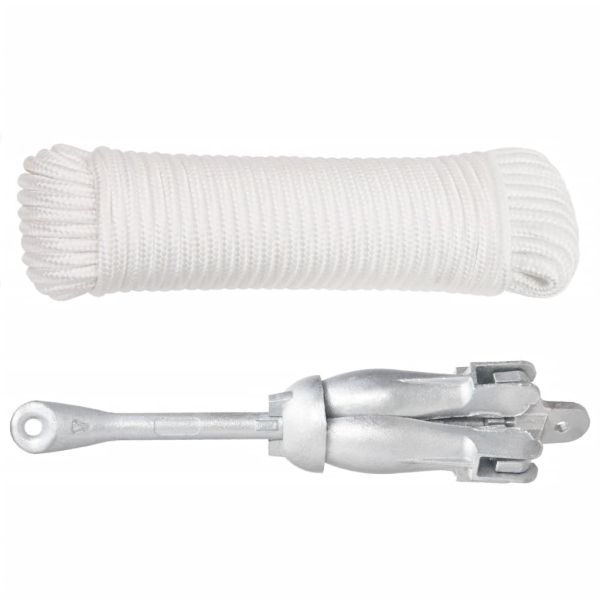 Сгъваема котва с въже сребриста 4 kg Горещо поцинкован чугун