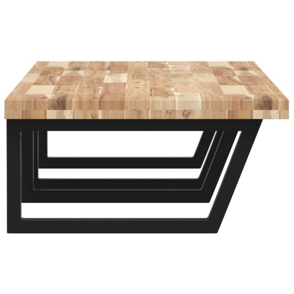 Стенен рафт за мивка, стомана и масивно дърво акация