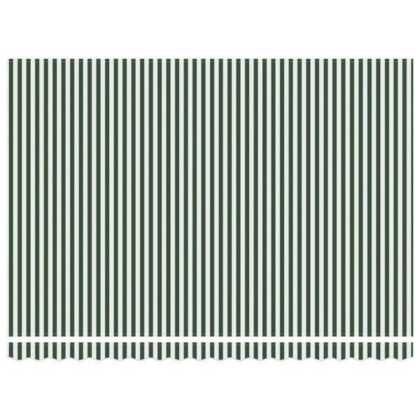 Електрически разтегателен навес Зелен и бял 450 × 300 cm