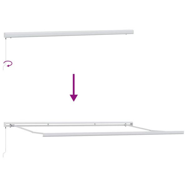 Сгъваем навес Зелен и бял 500 × 300 cm Текстил и Метал