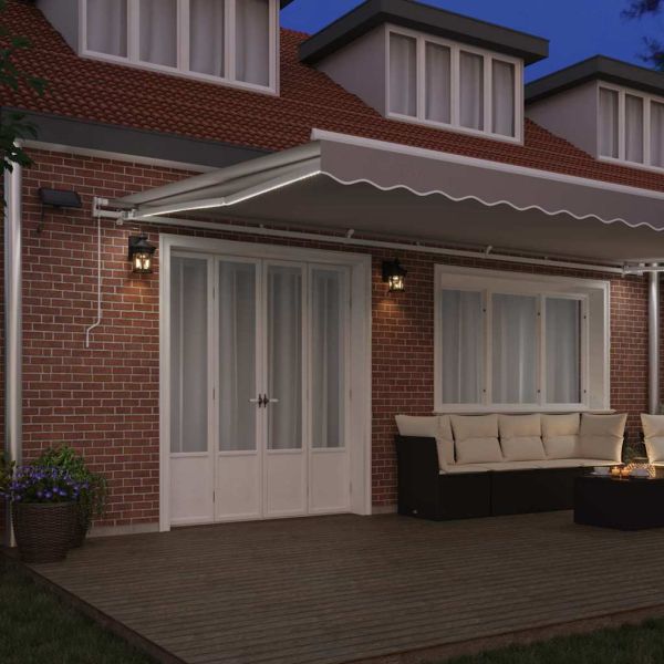 Сгъваем навес Светлосиво 600 × 350 cm Текстил и стомана