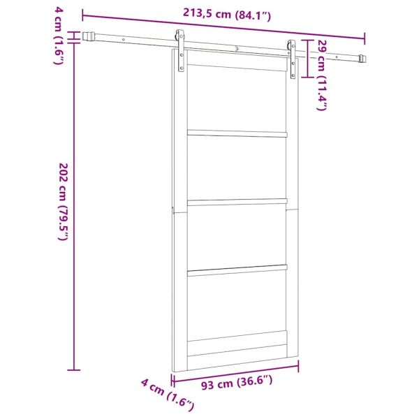Преплъзваща се врата ORKDAL Бяло 93 x 202 см