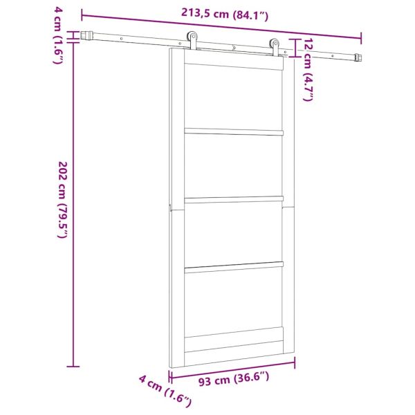 Преплъзваща се врата ORKDAL Естествен 93 x 202 см