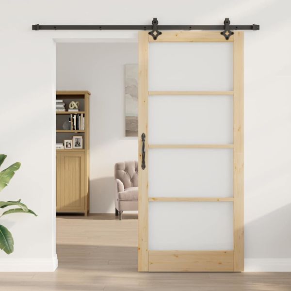 Преплъзваща се врата ORKDAL Естествено и черно 93 x 211 см