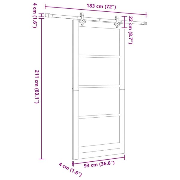 Преплъзваща се врата Бяло 93 x 211 см