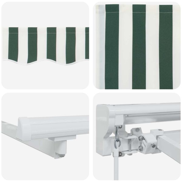 Ръчна рамка за сенник с LEDs Зелен и бял 4,5 × 3 m