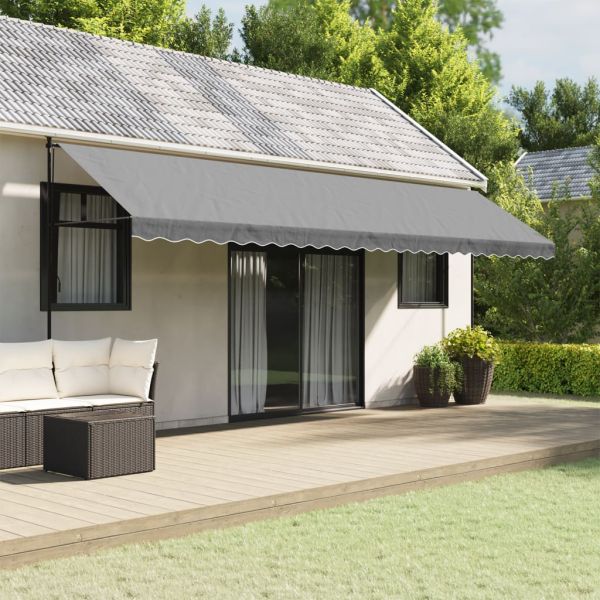 Резервно платнище за волан за тенти,антрацит ленти, 6 м