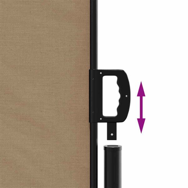 Прибираща се странична тента, таупе, 200x500 см