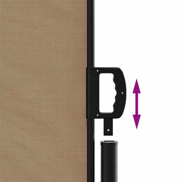 Прибираща се странична тента, таупе, 220x500 см