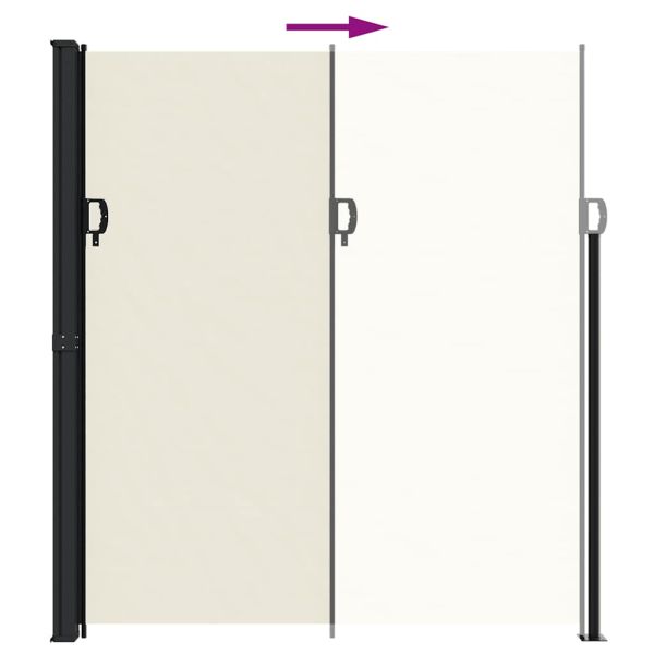 Прибираща се странична тента, кремава, 220x600 см