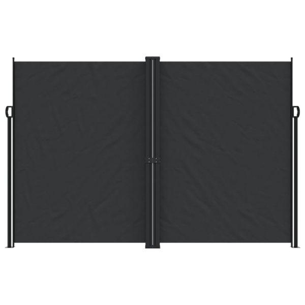 Прибираща се странична тента, черна, 220x600 см