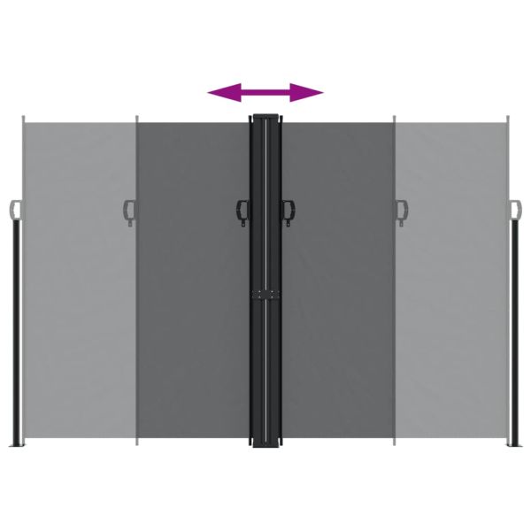 Прибираща се странична тента, черна, 220x600 см